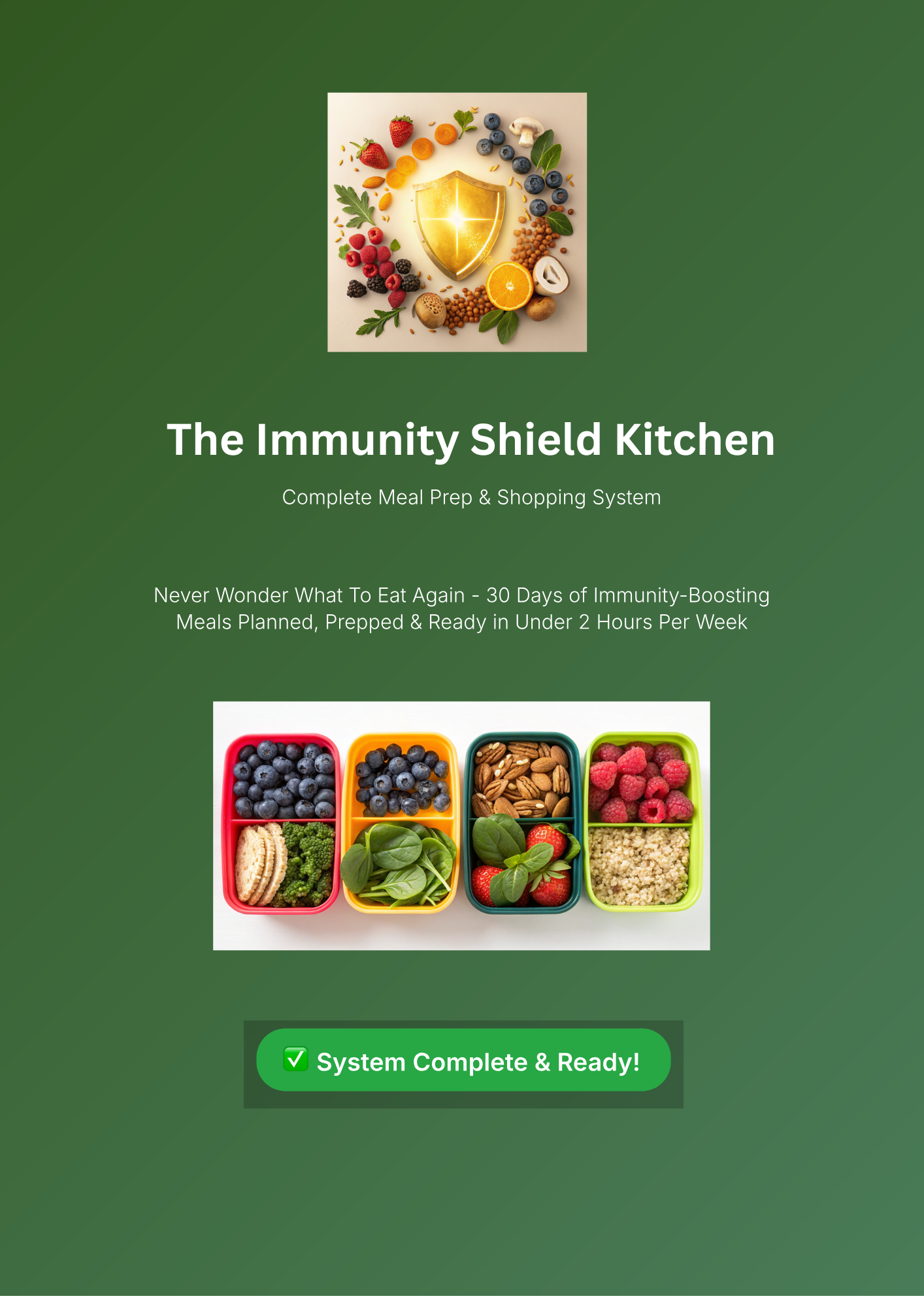 The Immunity Shield Kitchen - Complete Meal Prep & Shopping System